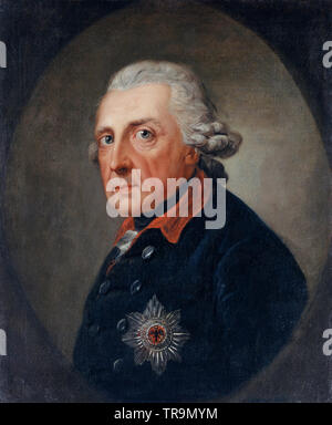 Friedrich der Große (1712-1786) Preußens in einem Porträt von Anton Graff 1781 Stockfoto