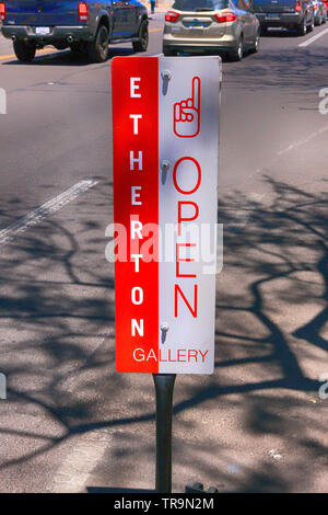 Etherton Gallery Schild in der Innenstadt von Tucson AZ Stockfoto