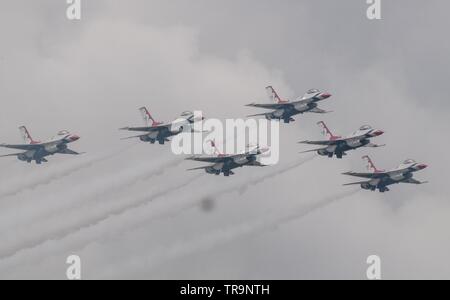 Die USAF Thunderbird F-16 Display Team Stockfoto