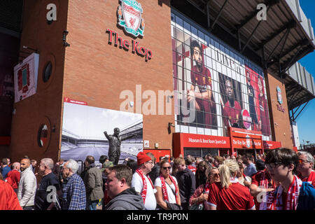 Anfield, Stadion, Heimat, Boden, der, Liverpool, Fußball, Verein, LFC, auf, der, letzte, Tag, Spiel, der, Premier League, Liverpool, Merseyside, England, GB, Großbritannien, England, Großbritannien Stockfoto