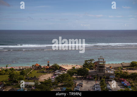 Luftaufnahme des Pantai Pandawa Strandes auf Bali, Indonesien Stockfoto