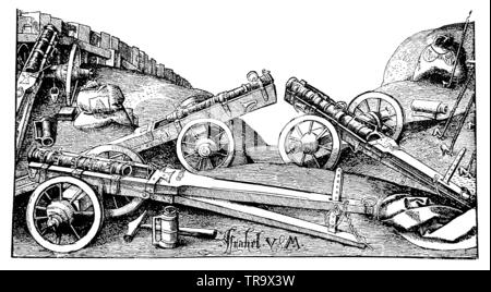 Kanonen aus der Zeit des Ferdinand Cortez,, (populärwissenschaftlichen Buch, 1902) Stockfoto