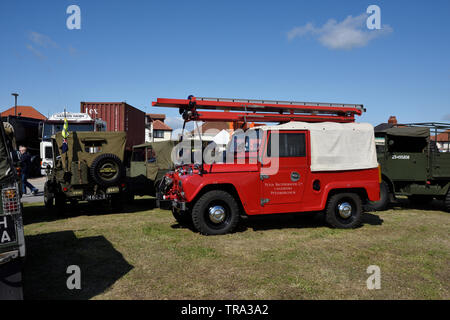 Klassische Austin fire Motor im Fahrzeug Rallye in cleveleys an der Fylde coast in Lancashire, Großbritannien Stockfoto
