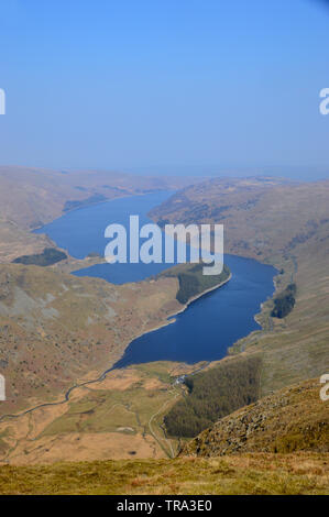 Haweswater Reservoir, aus wenig Hart fiel im Nationalpark Lake District, Cumbria, England, Großbritannien Stockfoto