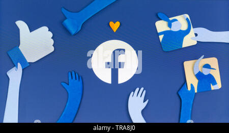 Screenshot von dem Facebook-logo Stockfoto