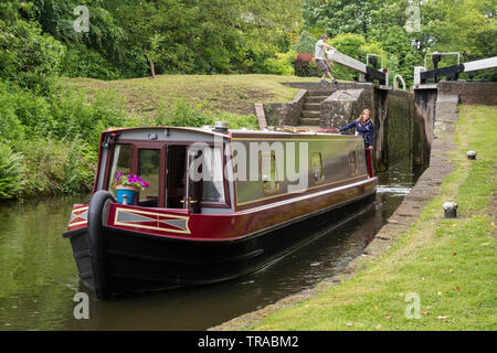 Staffordshire und Worcestershire Canal an stourton Ausfahrt nr Kinver, Staffordshire, England, UK Stockfoto