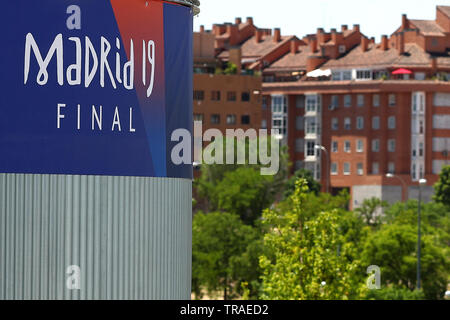 Allgemeine Ansicht von Wanda Metropolitano Stadion - Tottenham Hotspur gegen Liverpool, UEFA Champions League Finale 2019, Wanda Metropolitano Stadion, Madrid - 1. Juni 2019 Stockfoto
