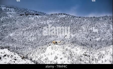 Verschneite Parnitha Mt., Athen, Griechenland Stockfoto