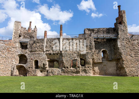 Framlingham Castle ist ein Schloss in der Marktgemeinde Framlingham in Suffolk in England. Eine frühe Motte und Bailey oder ringwork normannische Burg Stockfoto