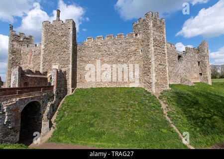 Framlingham Castle ist ein Schloss in der Marktgemeinde Framlingham in Suffolk in England. Eine frühe Motte und Bailey oder ringwork normannische Burg Stockfoto