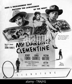 Henry Fonda als Wyatt Earp Victor ausgereift wie Doc Holliday Linda Darnell als Chihuahua MY DARLING CLEMENTINE Direktor 1946 John Ford Twentieth Century Fox Stockfoto