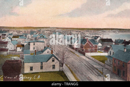 Sydney, Cape Breton Island, Nova Scotia Kanada, alte Postkarte. Stockfoto