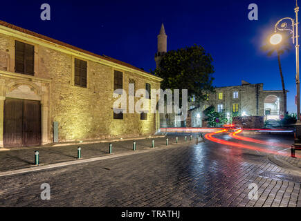 Das Schloss von Larnaca in der Nacht, auf der Insel Zypern Stockfoto