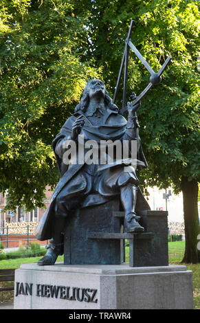 Denkmal für Johannes Hevelius in Danzig. Polen Stockfoto