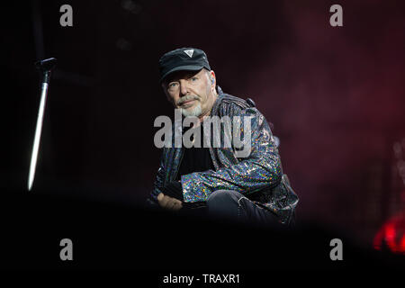 Milano, 1 Giugno 2019. Vasco Rossi in Concerto Allo Stadio San Siro di Milano. Copyright Davide Merli/Alamy Stockfoto