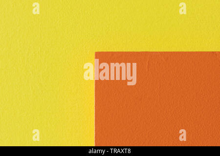Close up abstraktes Bild von orange und gelb gestrichenen Holzplatten Stockfoto