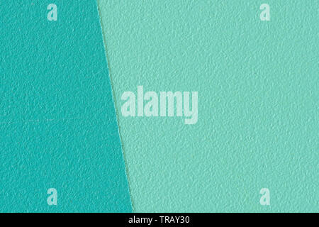 Makro Bild eines Zwei Ton teal Holz- hintergrund Panel gemalt Stockfoto