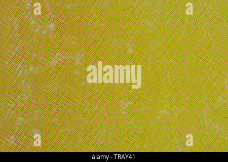 Makro Bild von verschlissenen gelbe Tinte auf Papier Stockfoto