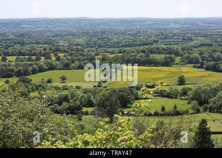 Bueatiful Landschaft von Aussichtspunkt in Kent, England, Vereinigtes Königreich gesehen Stockfoto