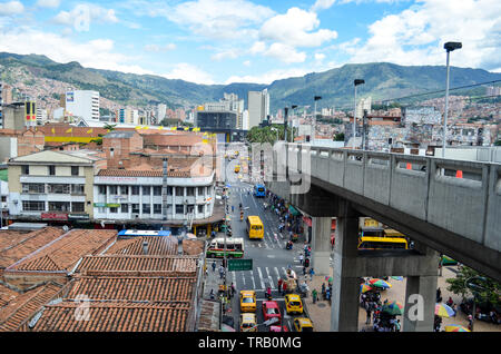 Übersicht von Medellin Downtown Stockfoto