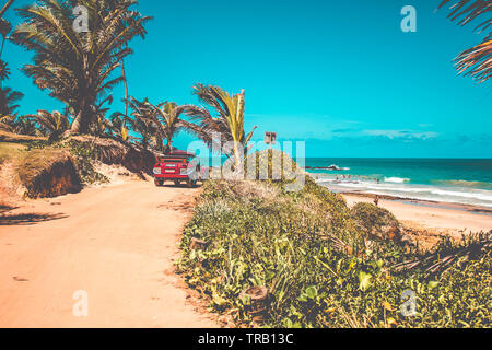 Buggy Road an der Küste - Coqueirinho Küste Stockfoto