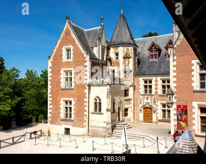 Blick auf den Clos Luce Mansion, letzte Leonardo da Vinci's Home, Amboise, Indre-et-Loire Departement, Center-Val de Loire, Frankreich Stockfoto