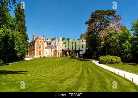 Blick auf den Clos Luce Mansion, letzte Leonardo da Vinci's Home, Amboise, Indre-et-Loire Departement, Center-Val de Loire, Frankreich Stockfoto