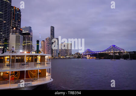 Brisbane River, Central Business District und der Story Bridge, Brisbane, Queensland, Australien Stockfoto