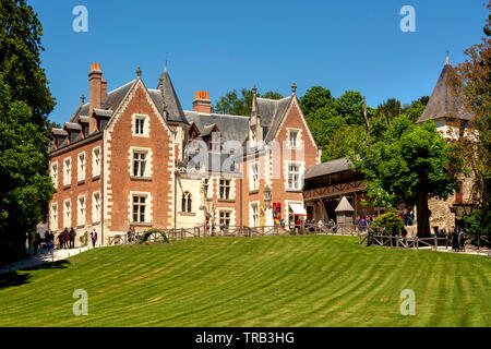 Blick auf den Clos Luce Mansion, letzte Leonardo da Vinci's Home, Amboise, Indre-et-Loire Departement, Center-Val de Loire, Frankreich Stockfoto