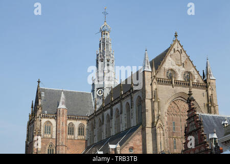 Grote Kerk oder St. Bavokerk, Haarlem, Niederlande. Stockfoto