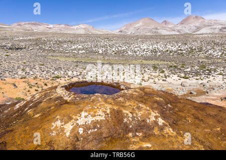 Landschaft im Salinas y Aguada Blanca nationale Reserve in Peru. Stockfoto