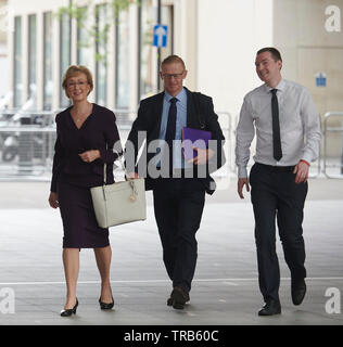 London, Großbritannien. 2. Juni 2019. Andrea Leadsom kommt vor ihrem Auftritt auf dem Andrew Marr Show. Quelle: Thomas Bowles/Alamy leben Nachrichten Stockfoto