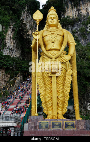 Murugan Statue, Batu Höhlen, Kuala Lumpur, Malaysia. Stockfoto