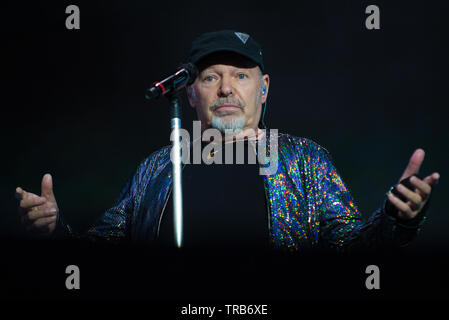 Vasco Rossi durchgeführt in der vergangenen Nacht in Mailand im Stadion San Siro für die erste von sechs Datum! Stockfoto