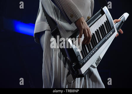 Fotos von Howard Jones im Queens Hall Edinburgh Schottland. 35 Jahre Jubiläum der "Menschen Lib' Album und verwandeln den 31. Mai 2019 Stockfoto