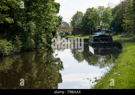 Ein Blick auf die Leeds Liverpool Canal in der Nähe von Chorley, Lancashire, Großbritannien Stockfoto