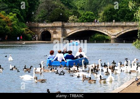 London, Großbritannien. 02 Juni, 2019. Londoners, um die Parks als milde Wetter weiter Credit: Brian Minkoff/Alamy leben Nachrichten Stockfoto