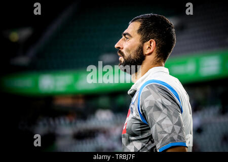 Wolfsburg, Deutschland, 11. August 2018: Fußball-Spieler Raul Albiol während des Spiels zwischen dem Vfl Wolfsburg - SSC Neapel am 11. August 2018. Stockfoto