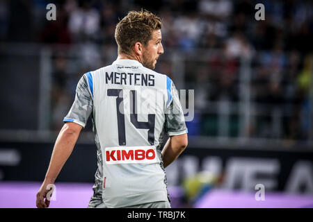 Wolfsburg, Deutschland, 11. August 2018: Fußballspieler trocknet Mertens bei einem Match auf der 11. August 2018. Stockfoto