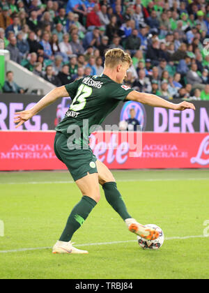 Wolfsburg, Deutschland, 11. August 2018: Fußball-Spieler Yannick Gerhardt in Aktion während eines Fußballspiels in der Volkswagen Arena auf 2018 - 2019 saison. Stockfoto