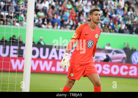 Wolfsburg, Deutschland, 11. August 2018: torwart Koen Casteels während eines Spiels in der Volkswagen Arena in Wolfsburg. Foto von Michele Morrone. Stockfoto