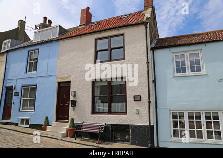 'Captain Cook's Cottage, Church Street, Staithes, Borough von Scarborough, North Yorkshire, England, Großbritannien, USA, UK, Europa Stockfoto