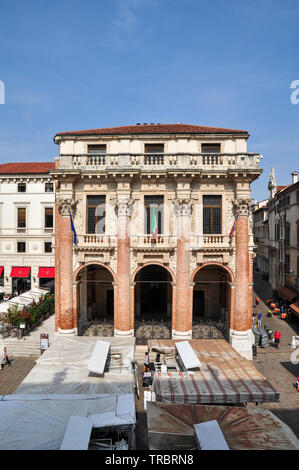 Ein Blick auf den Palazzo del Capitaniato (oder Loggia del Capitaniato) An der Piazza dei Signori, Vicenza, Italien Stockfoto