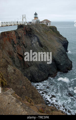 Point Bonita Leuchtturm befindet sich auf der Spitze des Point Bonita in den Marin Headlands. Es wurde 1981 automatisiert. Stockfoto