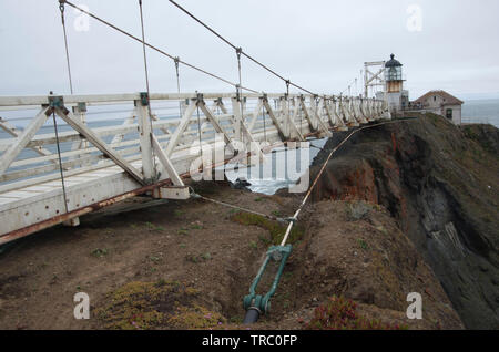 Point Bonita Leuchtturm befindet sich auf der Spitze des Point Bonita in den Marin Headlands. Es wurde 1981 automatisiert. Stockfoto