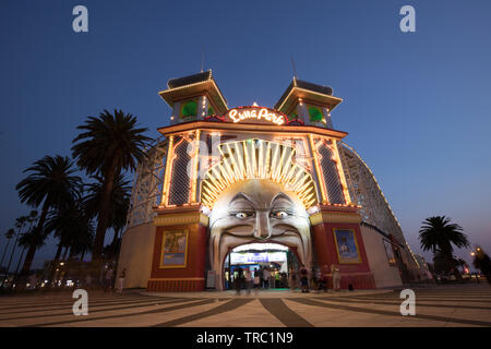 Melbourne Australien. Luna Park St. Kilda. Stockfoto