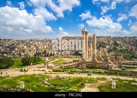 Tempel des Herkules auf der Zitadelle von Amman in Jordanien Stockfoto