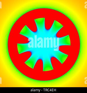 Bunte und ungewöhnliche Computergraphik Visualisierung Bild der erstaunlichen fraktale Verhalten einer mathematischen Funktion auf komplexe Zahlen. Stockfoto