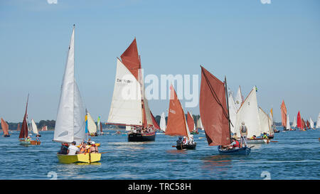 La grande Parade de La Semaine du Golfe 2019, dans le Golfe du Morbihan. - Die große Parade der Woche der Golf 2019, in den Golf von Morbihan. Stockfoto