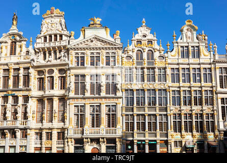 Brüssel Grand Place Brüssel verzierten Gildenhalle verzierten Giebeln Fassade im Grand Place Brüssel Stadtzentrum Brüssel Belgien Eu Europa Stockfoto